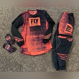 Fly youth racing pants,shirt,and gloves